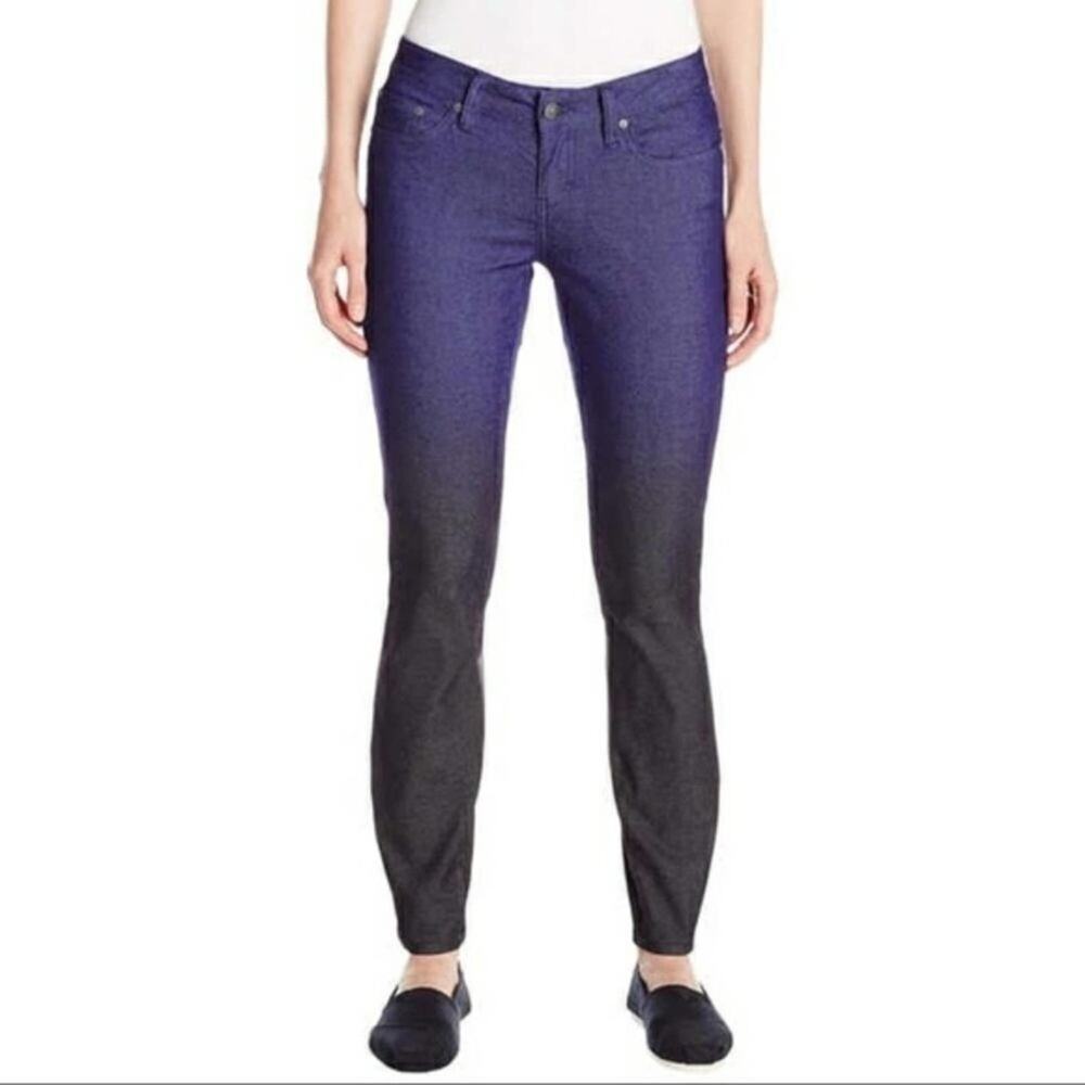 Prana Jett Ombre Indigo Black Slim active athletic‎ Jean Pant size 00 new!!!